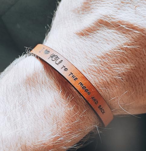 BigTrend24 Echt-Leder-Armband - I love you to the moon and back - braun - Kürzbar - Spruch - Geschenkidee - 9mm