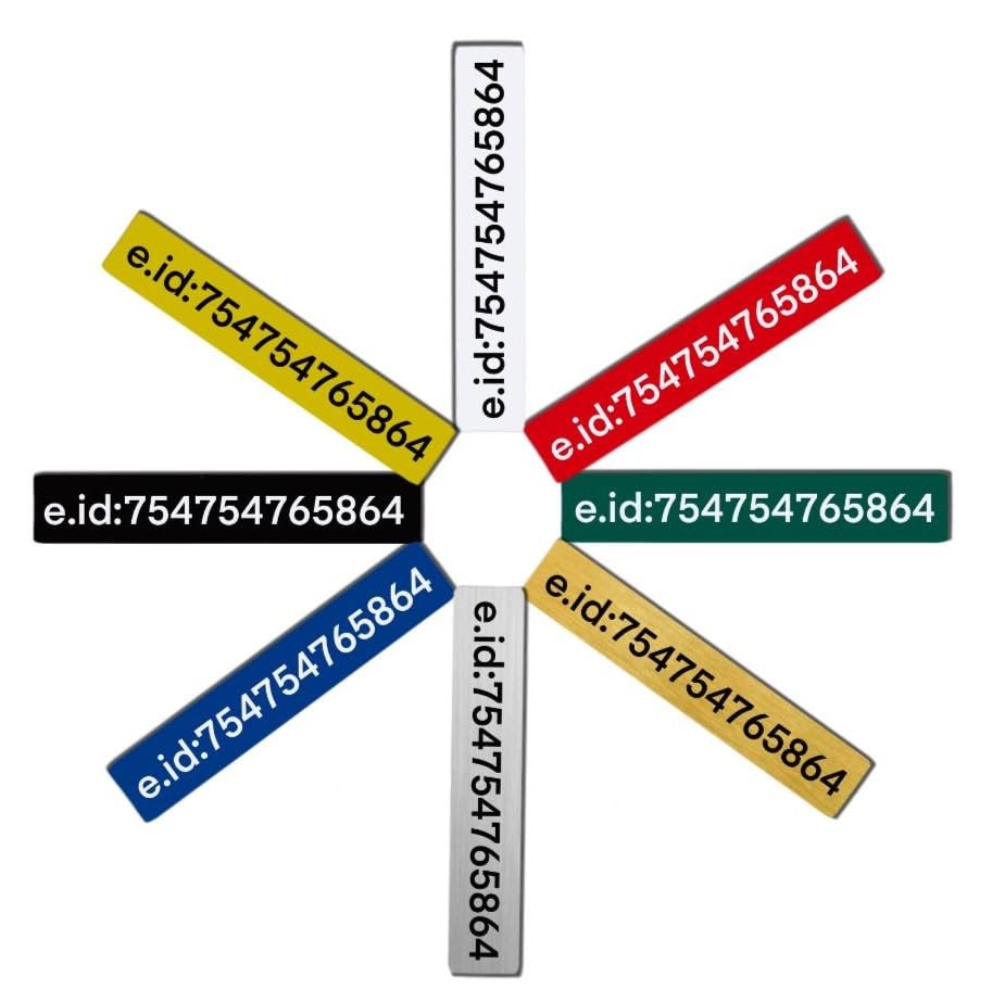 Drohnen Schild Kennzeichnung E-ID Für UAV Luftraum graviert aus Kunststoff 20x5mm
