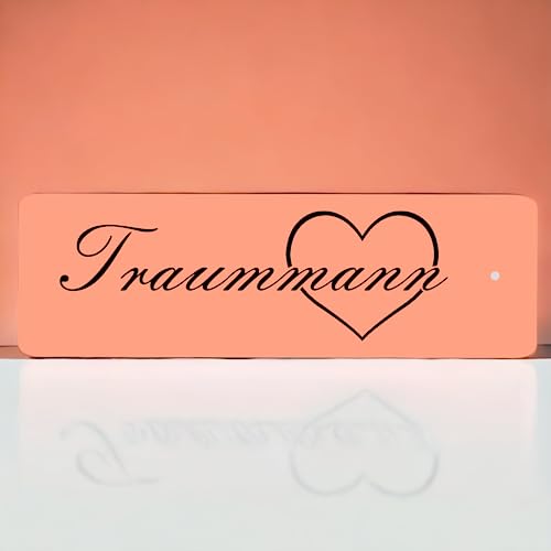 BigTrend24 Schlüsselanhänger mit Gravur - Traummann - Herz mit Spruch - Kunststoff in 10 verschiedenen Farben - 80x25mm