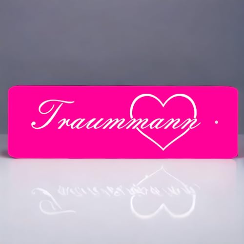 BigTrend24 Schlüsselanhänger mit Gravur - Traummann - Herz mit Spruch - Kunststoff in 10 verschiedenen Farben - 80x25mm