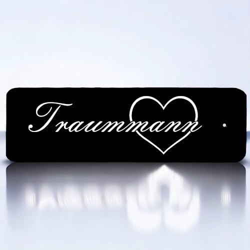 BigTrend24 Schlüsselanhänger mit Gravur - Traummann - Herz mit Spruch - Kunststoff in 10 verschiedenen Farben - 80x25mm