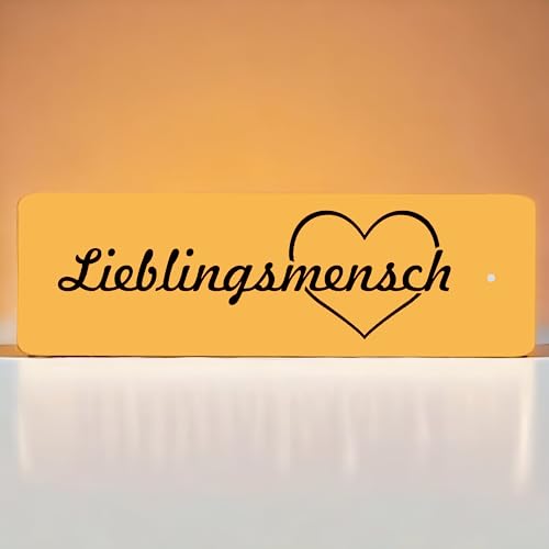 Schlüsselanhänger mit Gravur - Lieblingsmensch - Herz mit Spruch - Kunststoff in 10 verschiedenen Farben - 80x25mm