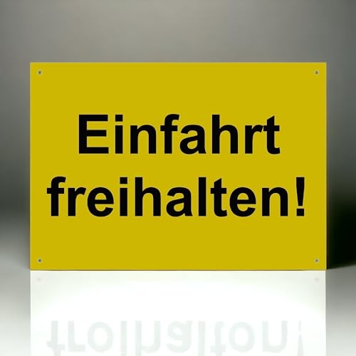 Hinweis Schild Einfahrt Freihalten Warnschild aus Kunststoff - Graviertes Schild in verschiedenen Größen