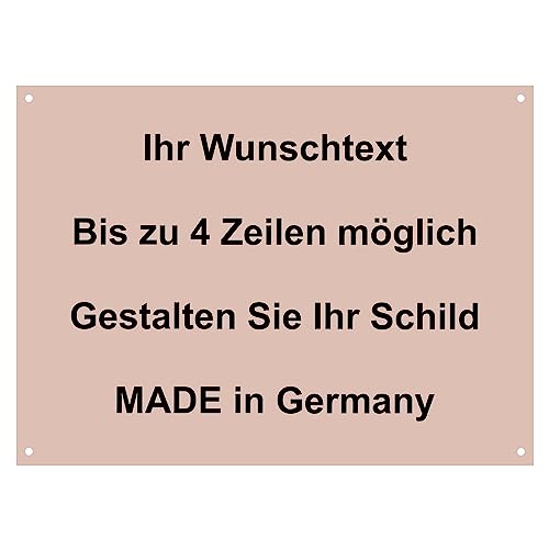 Hinweis Schild mit Wunschtext und Gravur aus Kunststoff - Personalisiertes Schild in verschiedenen Größen - 3 Farben zur Auswahl