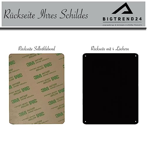 Hinweis Schild mit Wunschtext und Gravur aus Kunststoff - Rahmen - Personalisiertes Schild in verschiedenen Größen - 7 Farben zur Auswahl