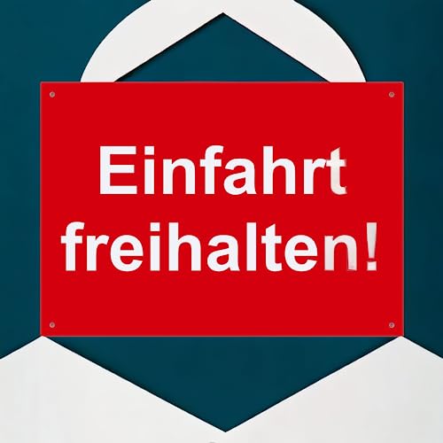 Hinweis Schild Einfahrt Freihalten Warnschild aus Kunststoff - Graviertes Schild in verschiedenen Größen