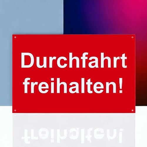 Hinweis Schild - Durchfahrt freihalten - Warnschild aus Kunststoff - Graviertes Schild in verschiedenen Größen