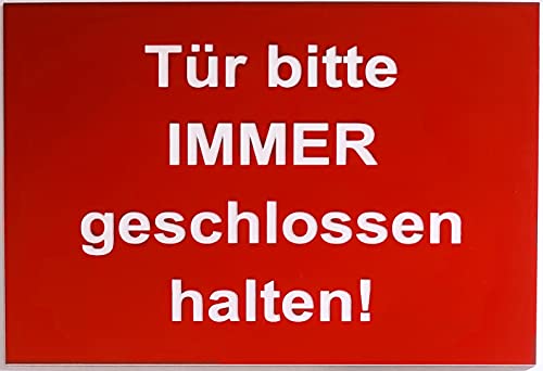 Warnschild Sicherheitsschild Tür Bitte Immer Geschlossen Halten Türschild Rot