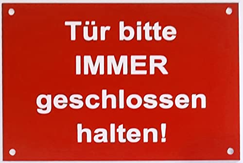 Warnschild Sicherheitsschild Tür Bitte Immer Geschlossen Halten Türschild Rot