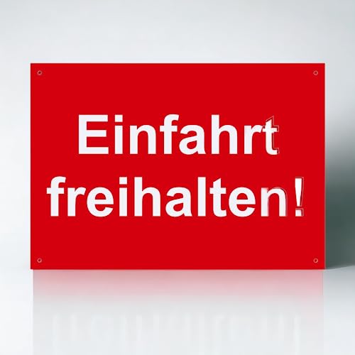 Hinweis Schild Einfahrt Freihalten Warnschild aus Kunststoff - Graviertes Schild in verschiedenen Größen