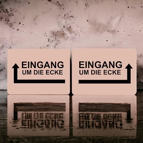 Hinweisschild Eingang um die Ecke Pfeil Links Rechts Selbstklebend Kupfer