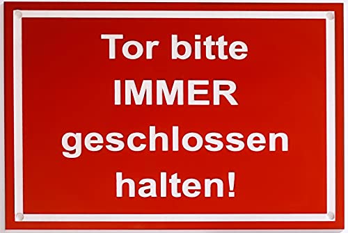 Warnschild Sicherheitsschild Tor Bitte Immer Geschlossen Halten Türschild Rahmen Rot