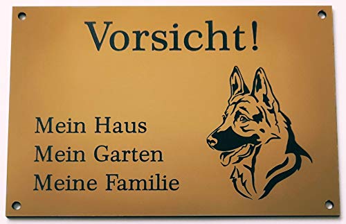 BigTrend24 Warnschild Vorsicht Sennenhund Schild Hundeschild Haus Garten Familie Rot