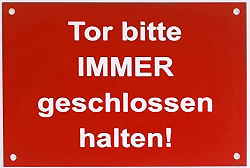 Warnschild Sicherheitsschild Tor Bitte Immer Geschlossen Halten Türschild Rot