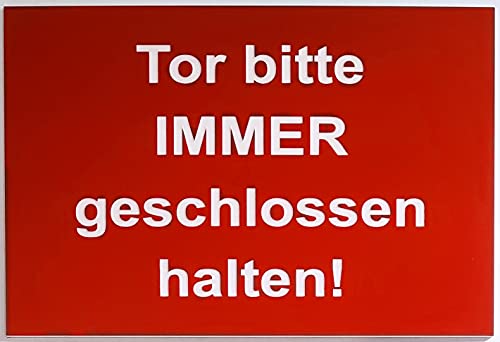 Warnschild Sicherheitsschild Tor Bitte Immer Geschlossen Halten Türschild Rot