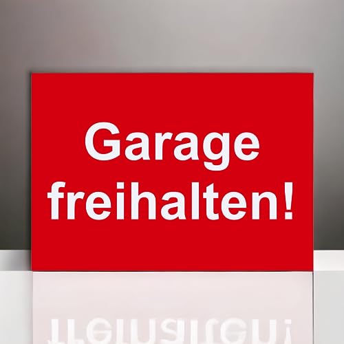 Hinweis Schild - Garage freihalten - Warnschild aus Kunststoff - Graviertes Schild in verschiedenen Größen