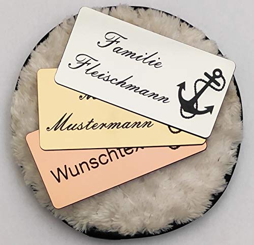 Klingelschild Anker Heimathafen Motiv Briefkastenschild Namensschild Türschild Gravur Selbstklebend Wetterfest