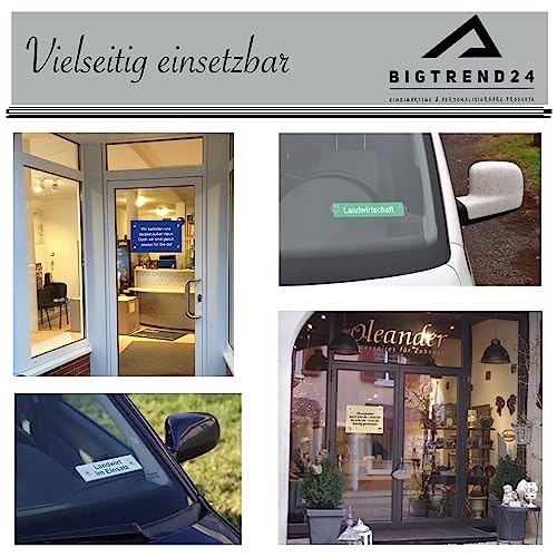 Hinweis Schild Saugnapfschild Wunschtext Gravur Grün Kunststoff 200x150mm (IHR WUNSCHTEXT)