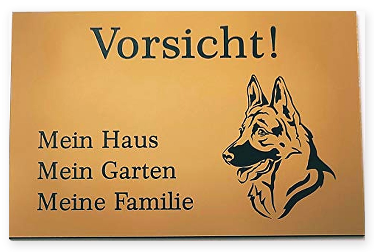 Warnschild Vorsicht Hunderasse