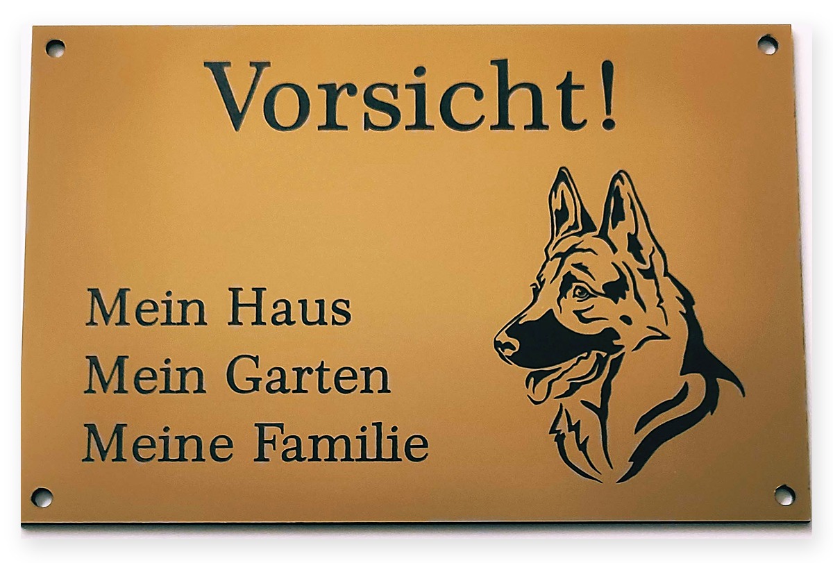 Warnschild Vorsicht Hunderasse