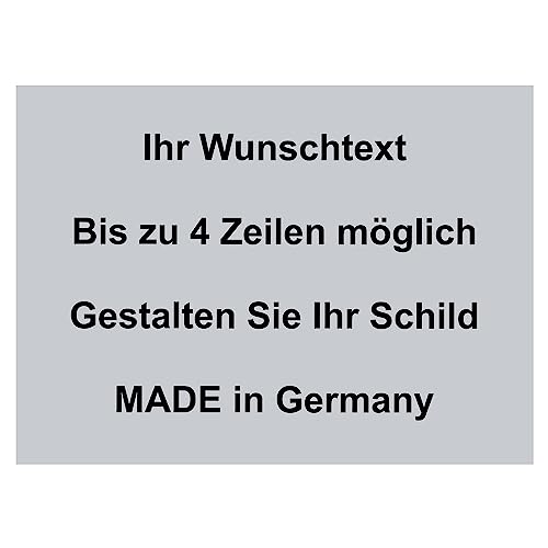 Hinweis Schild mit Wunschtext und Gravur aus Kunststoff - Personalisiertes Schild in verschiedenen Größen - 3 Farben zur Auswahl