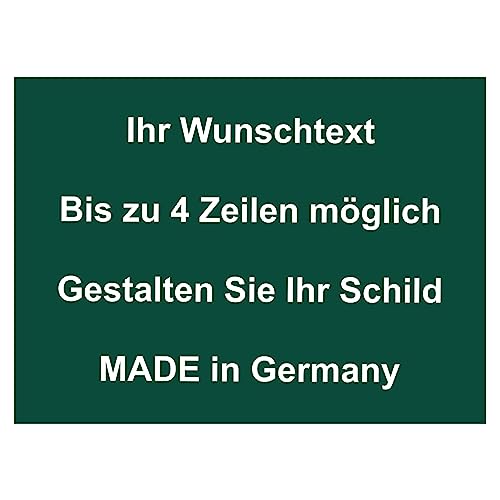 Hinweis Schild mit Wunschtext und Gravur aus Kunststoff - Personalisiertes Schild in verschiedenen Größen - 7 Farben zur Auswahl