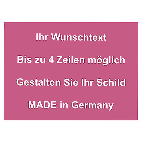 Hinweis Schild mit Wunschtext und Gravur aus Kunststoff - Personalisiertes Schild in verschiedenen Größen - 7 Farben zur Auswahl
