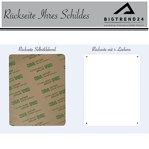 Hinweis Schild mit Wunschtext und Gravur aus Kunststoff - Rahmen - Personalisiertes Schild in verschiedenen Größen - 7 Farben zur Auswahl