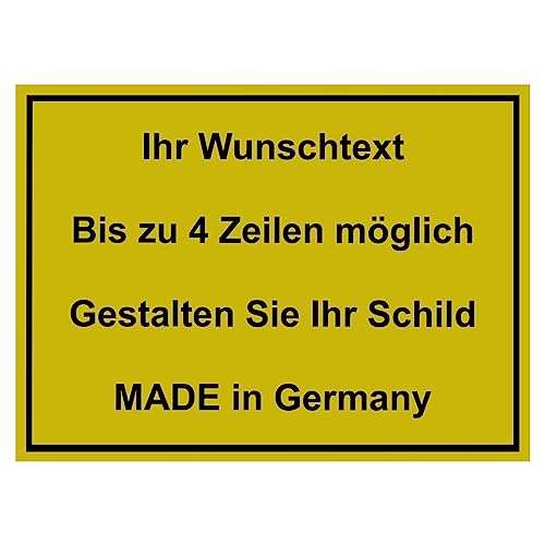 Hinweis Schild mit Wunschtext und Gravur aus Kunststoff - Rahmen - Personalisiertes Schild in verschiedenen Größen - 7 Farben zur Auswahl