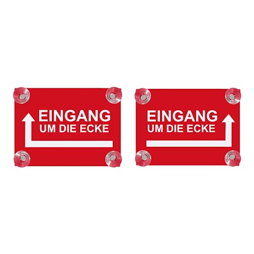 Saugnapfschild Eingang um die Ecke 200x150mm