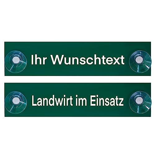 Hinweis Schild Saugnapfschild Landwirtschaft, Forstbetrieb, Jagdbetrieb, Hundeführer, Forstwirtschaft Grün 200x50 mm