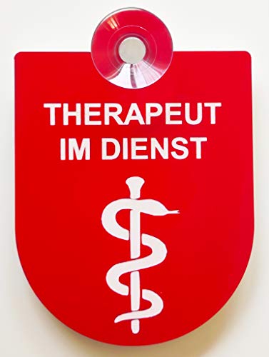 Hinweis Schild Saugnapfschild Wunschtext, Arzt, Notarzt, Therapeut Gravur Rot Kunststoff 90x125mm (IHR WUNSCHTEXT)…