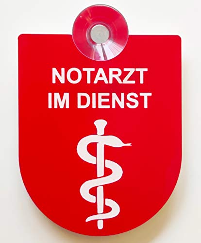 Hinweis Schild Saugnapfschild Wunschtext, Arzt, Notarzt, Therapeut Gravur Rot Kunststoff 90x125mm (IHR WUNSCHTEXT)…