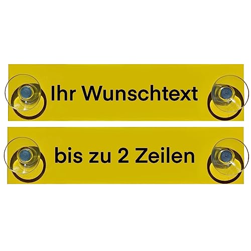 Saugnapfschild mit Wunschtext (Gravur)