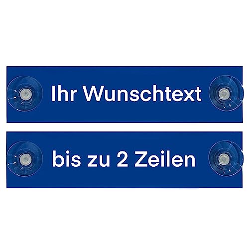 Hinweis Schild Saugnapfschild Wunschtext, THW, Wasserwacht Blau 200x50 mm…