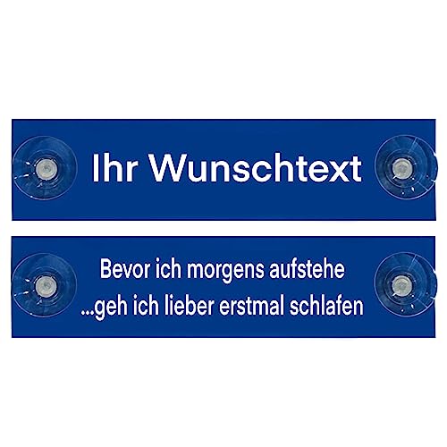 Hinweis Schild Saugnapfschild Wunschtext, THW, Wasserwacht Blau 200x50 mm…