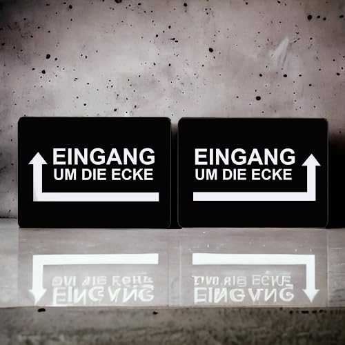 Hinweisschild Eingang um die Ecke Pfeil links/rechts selbstklebend