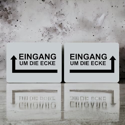 Hinweisschild Eingang um die Ecke Pfeil links/rechts selbstklebend