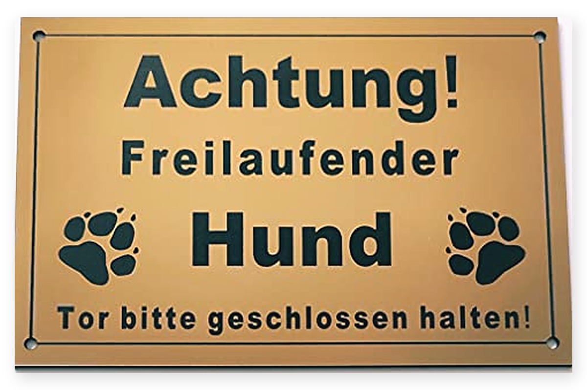 Warnschild Achtung Freilaufender Hund