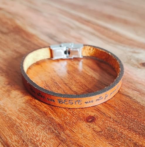 BigTrend24 Echt-Leder-Armband - Du bist das Beste was mir je passiert ist - braun - Kürzbar - Spruch - Geschenkidee - 9mm