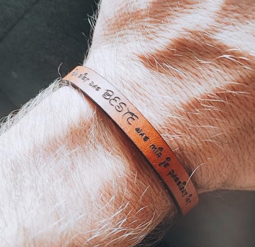 BigTrend24 Echt-Leder-Armband - Du bist das Beste was mir je passiert ist - braun - Kürzbar - Spruch - Geschenkidee - 9mm