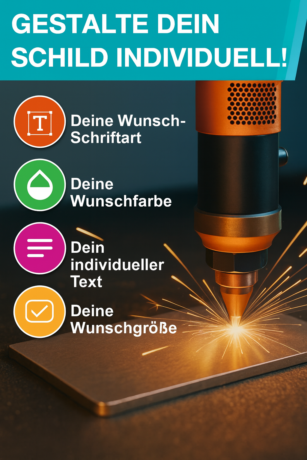 Klingelschild mit Strich und 2 Herzen und bis zu 4 Namen - selbstklebend -  MADE IN GERMANY