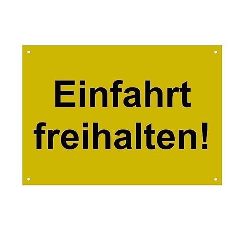 Hinweis Schild Einfahrt Freihalten Warnschild aus Kunststoff - Graviertes Schild in verschiedenen Größen