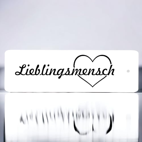 Schlüsselanhänger mit Gravur - Lieblingsmensch - Herz mit Spruch - Kunststoff in 10 verschiedenen Farben - 80x25mm
