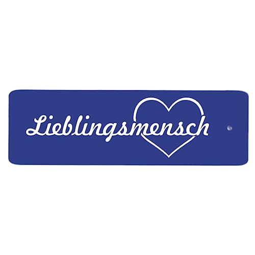 Schlüsselanhänger mit Gravur - Lieblingsmensch - Herz mit Spruch - Kunststoff in 10 verschiedenen Farben - 80x25mm