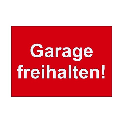 Hinweis Schild - Garage freihalten - Warnschild aus Kunststoff - Graviertes Schild in verschiedenen Größen