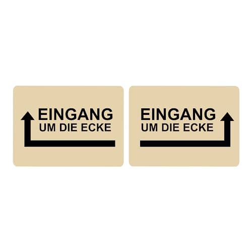 Hinweisschild Eingang um die Ecke Pfeil Links Rechts Selbstklebend Gold