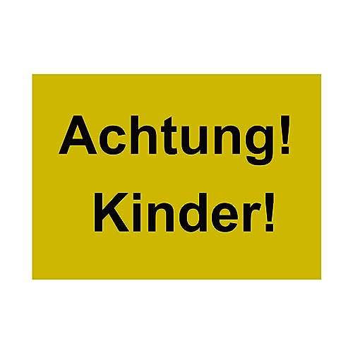 Hinweis Schild - Achtung Kinder - Warnschild aus Kunststoff - Graviertes Schild in verschiedenen Größen