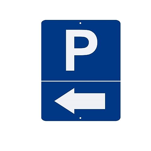Parkplatzschild - Pfeil Links Rechts - Hinweis Schild aus Kunststoff für Ihren Parkplatz in verschiedenen Größen und Bohrungen