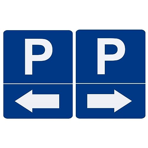 Parkplatzschild - Pfeil Links Rechts - Hinweis Schild aus Kunststoff für Ihren Parkplatz in verschiedenen Größen und Bohrungen
